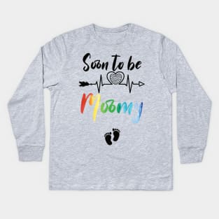 Soon To Be Mommy Est 2021 mama Kids Long Sleeve T-Shirt